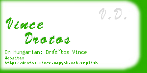 vince drotos business card